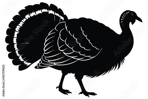  turkey silhouette vector illustration. 