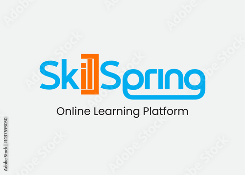 creative skillspring online learning platform logo design