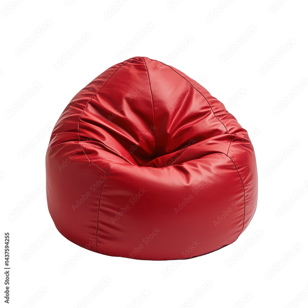 Cozy red bean bag chair perfect for relaxation and casual seating.