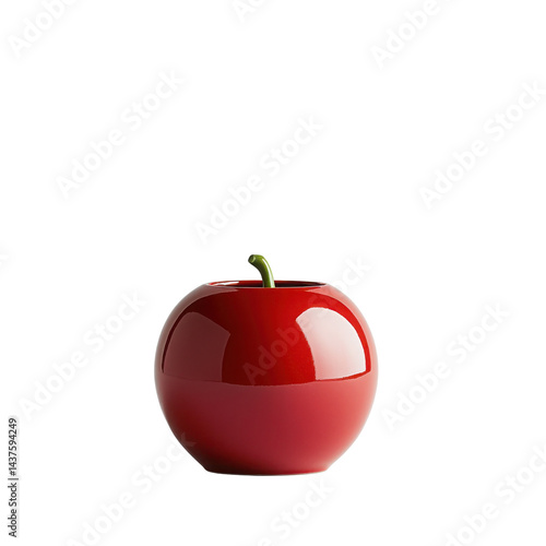 Obraz na płótnie A vibrant, glossy red apple showcasing its freshness and appeal. w salonie
