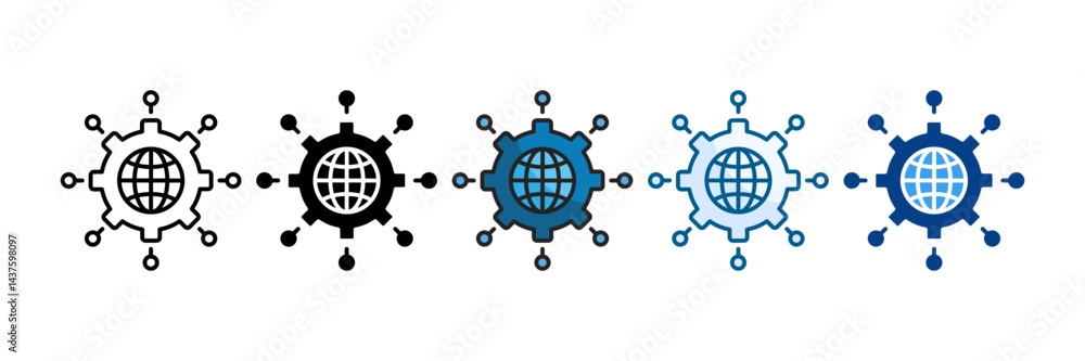 Obraz premium Api Integration Icon Set Multiple Style Collection