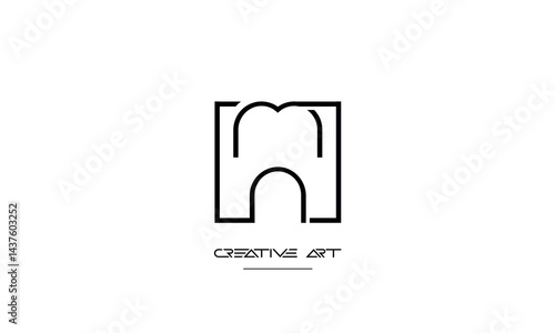 MN, NM, M, N abstract letters logo monogram
