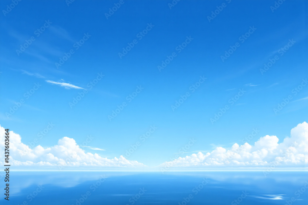 Fototapeta premium blue sky with white clouds over a body of water23