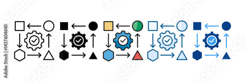 Dependency Management Icon Set Multiple Style Collection