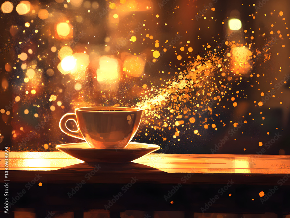 Coffee's Luminous Embrace Coffee's Luminous Embrace