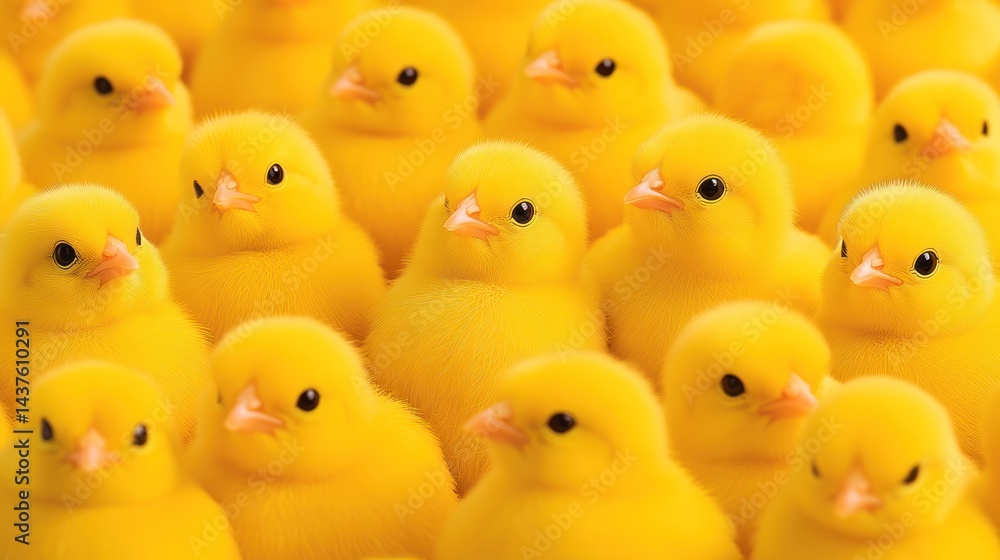 Adorable Group of Fluffy Yellow Chicks Adorable Group of Fluffy Yellow Chicks