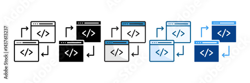 Code Refactoring Icon Set Multiple Style Collection