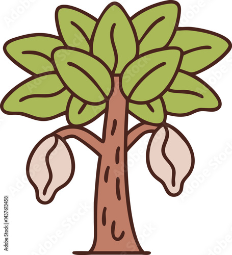 Evergreen and Tropical Trees Collection douglas fir tree, yew tree, juniper, larch, hemlock, banana, papaya, mango, cypress, coconut-palm