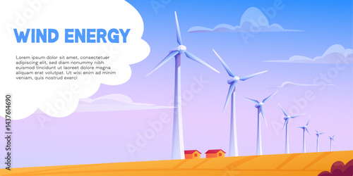 Wind energy banner vector