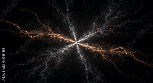 Cosmic Energy Burst: A Fractal Visualization of Celestial Forces