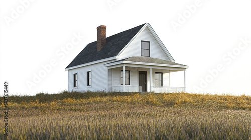 Wallpaper Mural charming farmhouse situated rural area, surrounded by golden fields, evokes sense of tranquility Torontodigital.ca