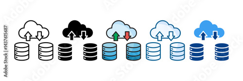 Database Migration Icon Set Multiple Style Collection