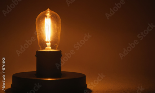 A single light bulb sitting on a table, suitable for use in various settings