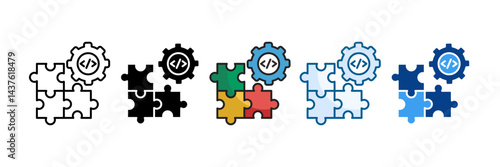 Integration Testing Icon Set Multiple Style Collection