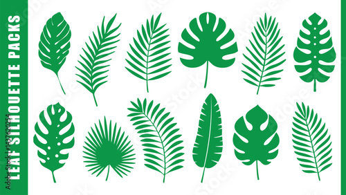 vector set of green trees