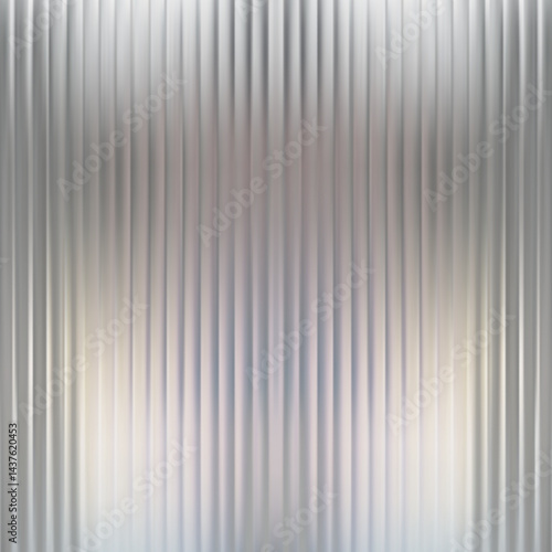 Iced glass texture. Holograph metal reed flute laser background. Ripple pattern effect. Silver striations frosty iridescent reflect mirror. Square abstract line gradient. Ribbed 3d prism pastel stripe