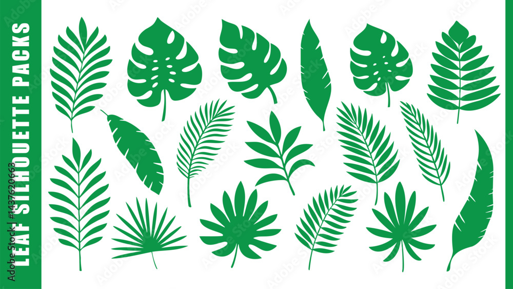 Vibrant Green Leaf Vector Elements