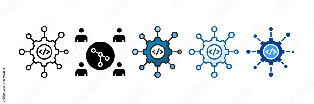 Automated Deployment Icon Set Multiple Style Collection Automated Deployment Icon Set Multiple Style Collection