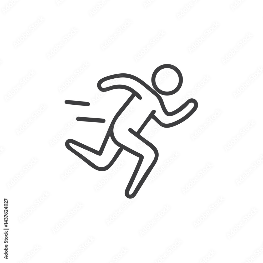 Running person icon for fitness apps, sports websites, marathon events, exercise tracking platforms, athletic training programs and active lifestyle content Running person icon for fitness apps, sports websites, marathon events, exercise tracking platforms, athletic training programs and active lifestyle content