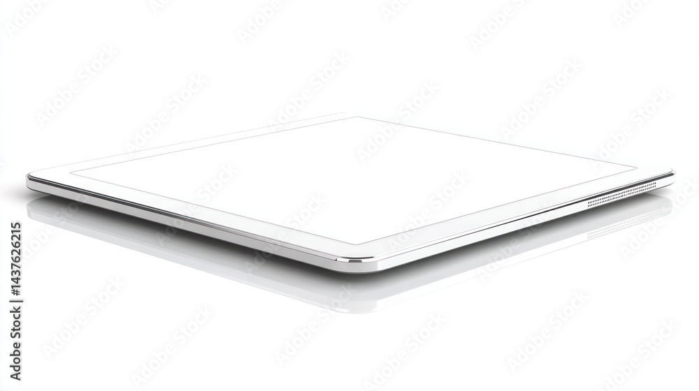 Sleek White Tablet, Modern Technology, Blank Screen Sleek White Tablet, Modern Technology, Blank Screen