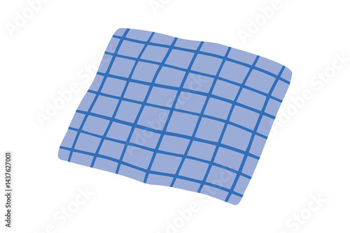 Picnic blanket blue cute cartoon icon doodle hand drawn. Picnic blanket drawing clipart symbol