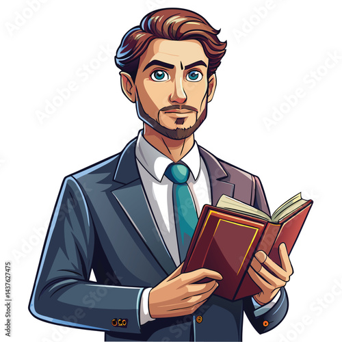 Businessman Reading a Book