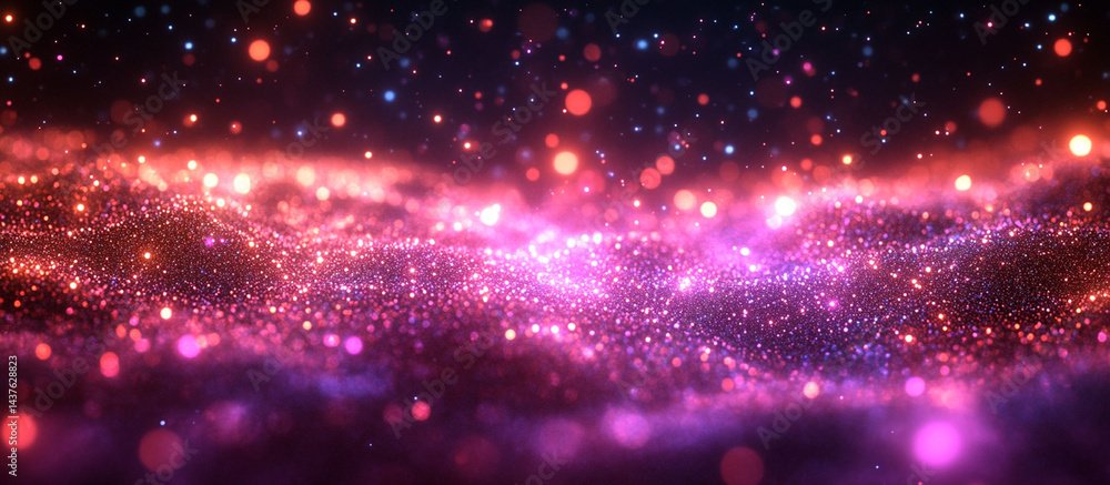 Fototapeta premium Abstract glowing particle waves. (2)