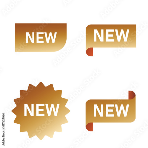gold new sticker - vector illustration