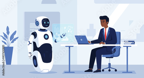 AI Robot Office Collaboration
