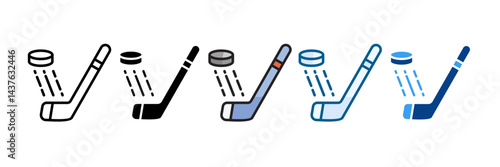 Photography Hockey Icon Set Multiple Style Collection