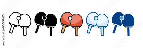 Ping Pong Icon Set Multiple Style Collection