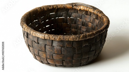 Antique woven wooden bowl.