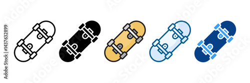 Skate Icon Set Multiple Style Collection