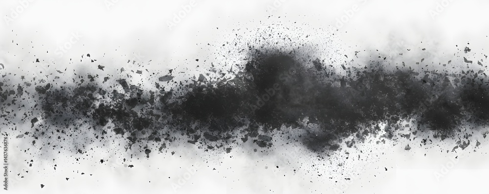 A black and white image of a black cloud of dust with a white background A black and white image of a black cloud of dust with a white background