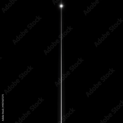 Bright beam of light against black backdrop