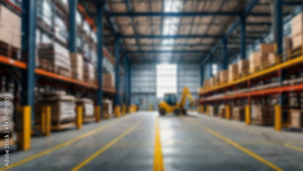 Blur warehouse background, Blurred factory storage, industry warehouse cargo space for delivery shipping bokeh light background, business logistics distribution shelf box store backdrop Blur warehouse background, Blurred factory storage, industry warehouse cargo space for delivery shipping bokeh light background, business logistics distribution shelf box store backdrop