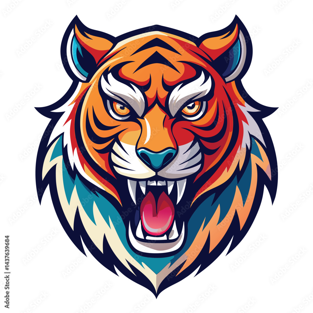 Obraz premium Fierce tiger head illustration
