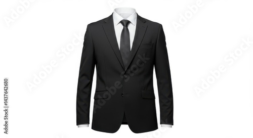 Black suit with tie isolated on white background photo