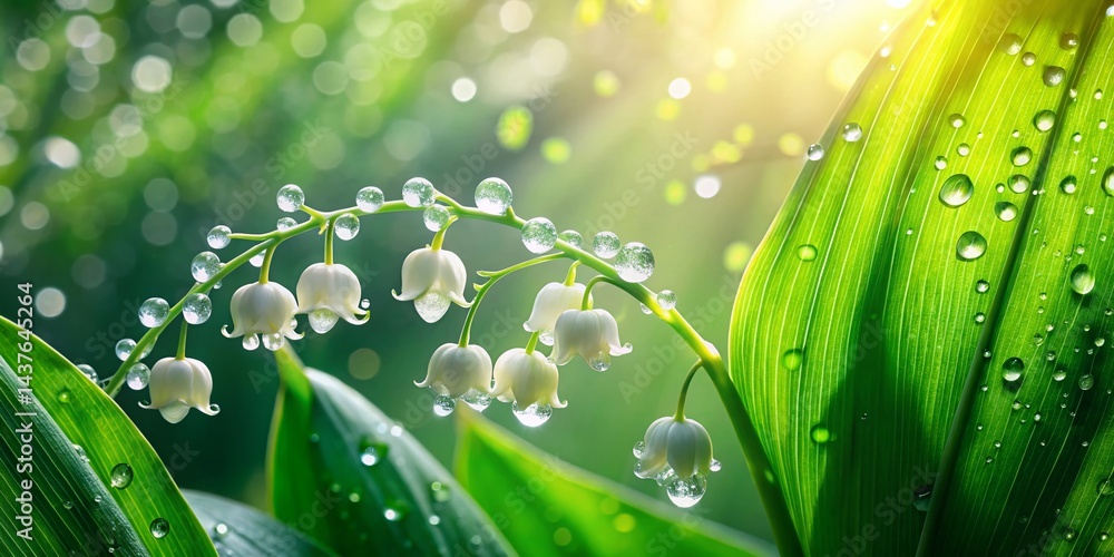 Sparkling Dew Drops on Lily of the Valley - Silhouette Photography