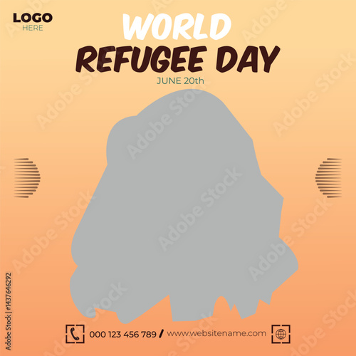 Flat world refugee day background
