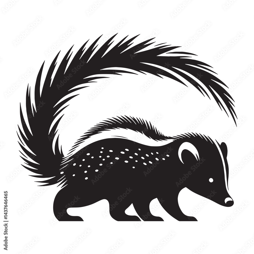 Fototapeta premium Detailed tenrec silhouette vector perfect for digital designs, logos, and branding – tenrec silhouette – tenrec vector – tenrec illustration – silhouette of tenrec