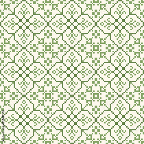 Canvastavla Geometric pixel art pattern
