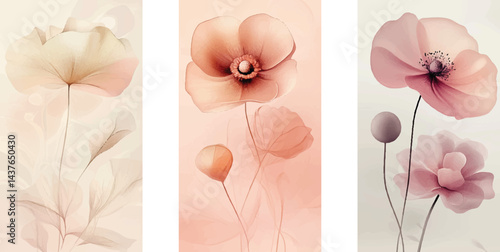 Design banner frame flower Spring background with beautiful. Vector, Wedding Invitation, floral invite thanks you, rsvp modern, watercolor flower background
