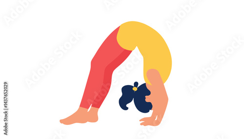 Fitness demonstrating a yoga pose against a minimalist background  