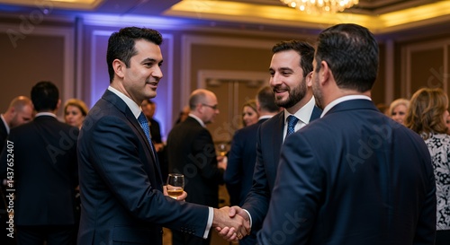 Business Networking Event: Handshake and Conversation