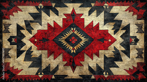 Traditional native american textile art southwestern usa rug design cultural heritage close-up view craftsmanship