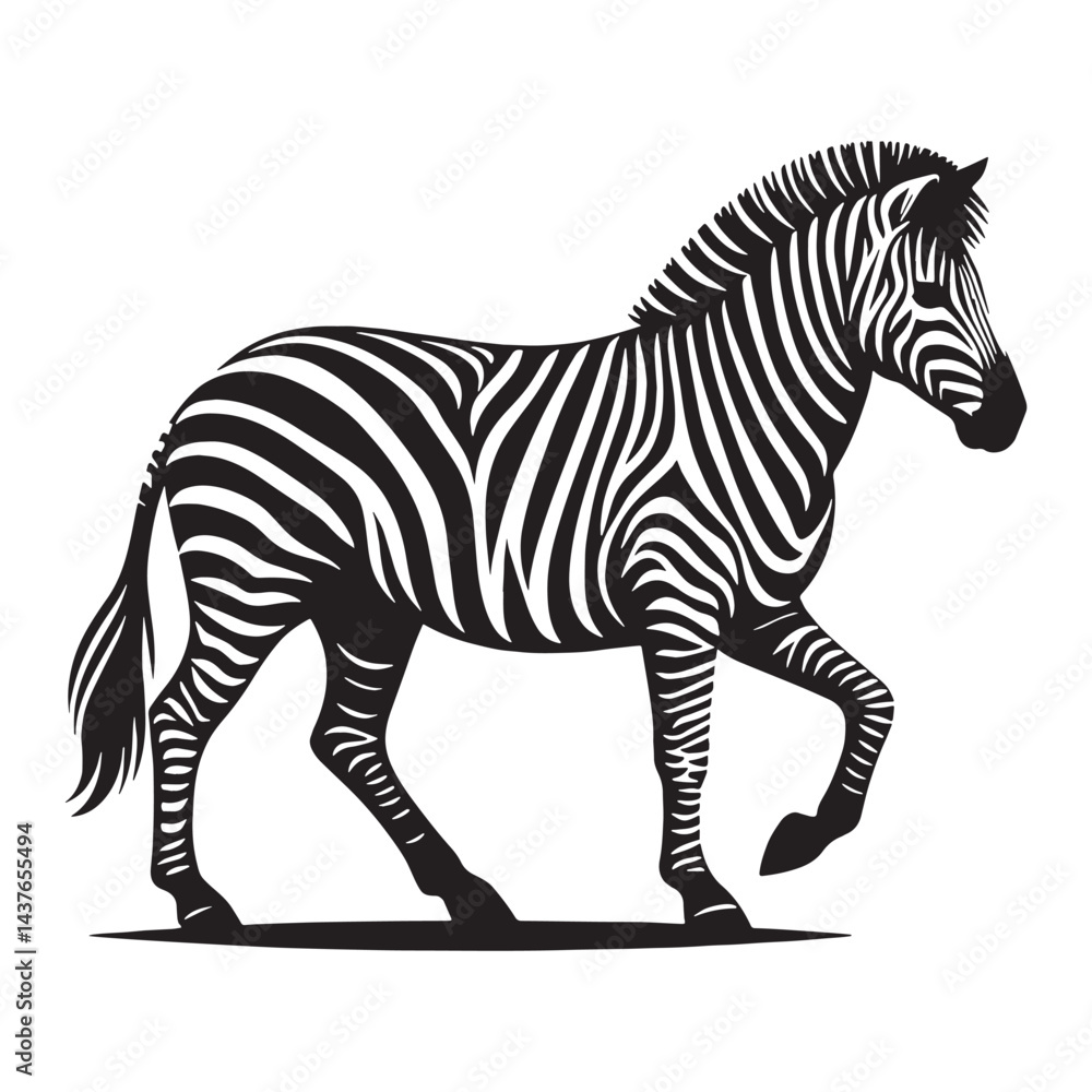 Obraz premium Refined zebra silhouette vector with sleek lines for professional branding and design – zebra silhouette – zebra vector – zebra illustration – silhouette of zebra