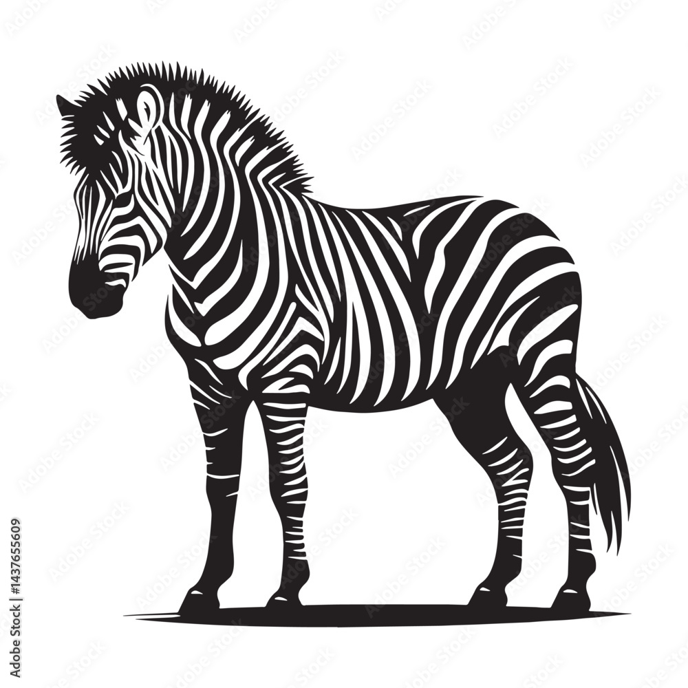 Obraz premium Clean zebra silhouette vector designed for professional branding and logo creation – zebra silhouette – zebra vector – zebra illustration – silhouette of zebra
