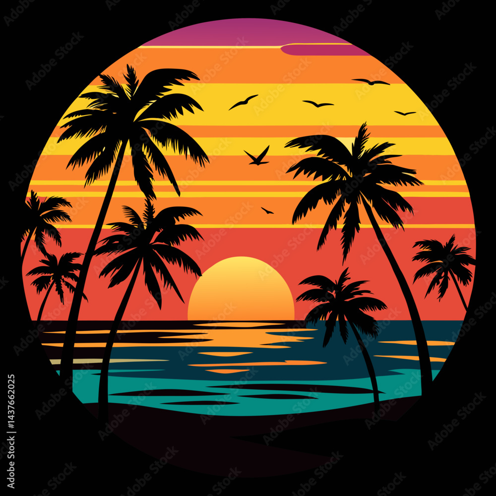 Fototapeta premium beach logo design vector