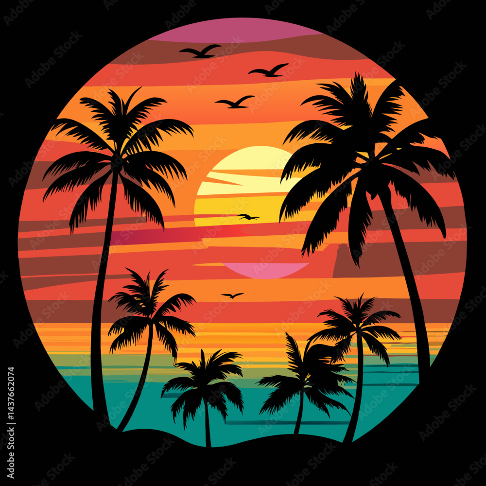 Obraz premium beach logo design vector